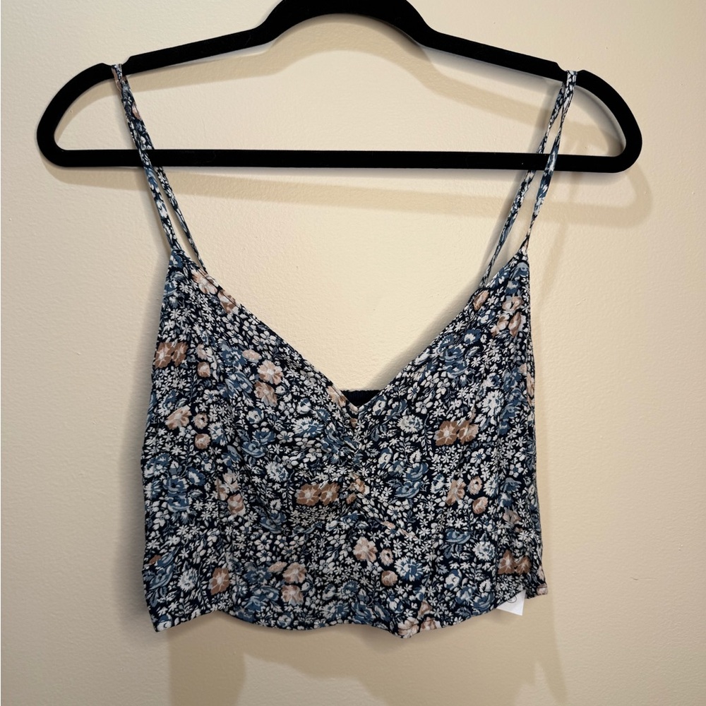 Floral Blue Spaghetti Strap Top
